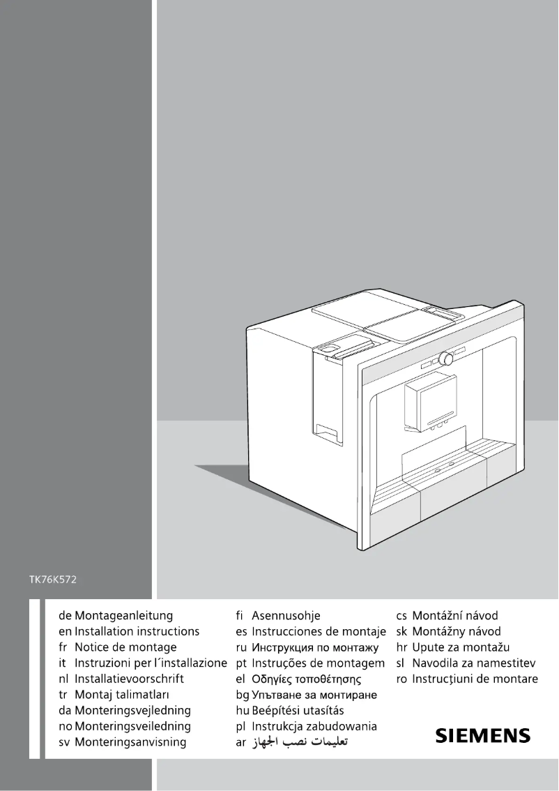 Page n°1 - Mode d'emploi Siemens TK76K572GB