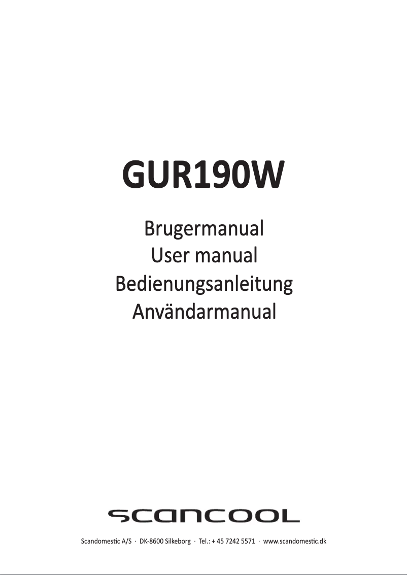Page n°1 - Manuel utilisateur Scancool GUR190W