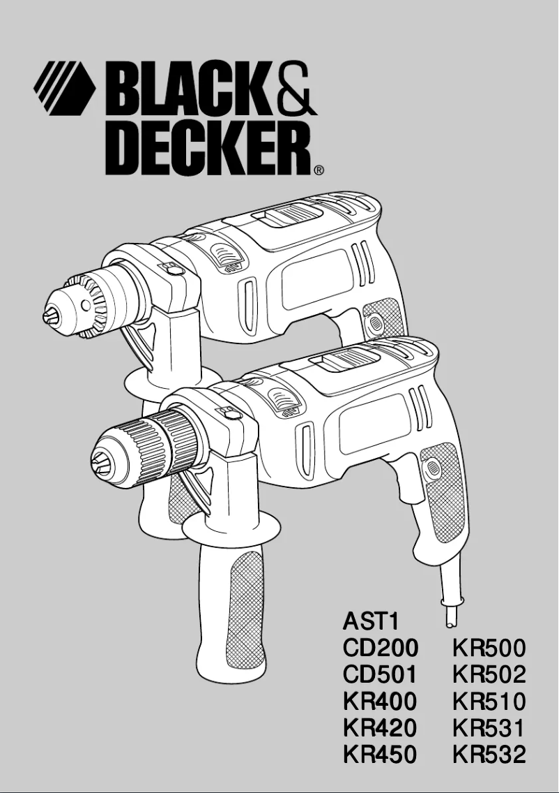 Page 1 de la notice Manuel utilisateur Black & Decker KR532