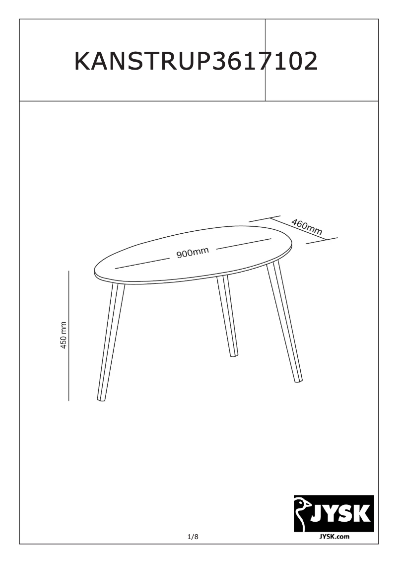 Page 1 de la notice Manuel utilisateur JYSK Kanstrup