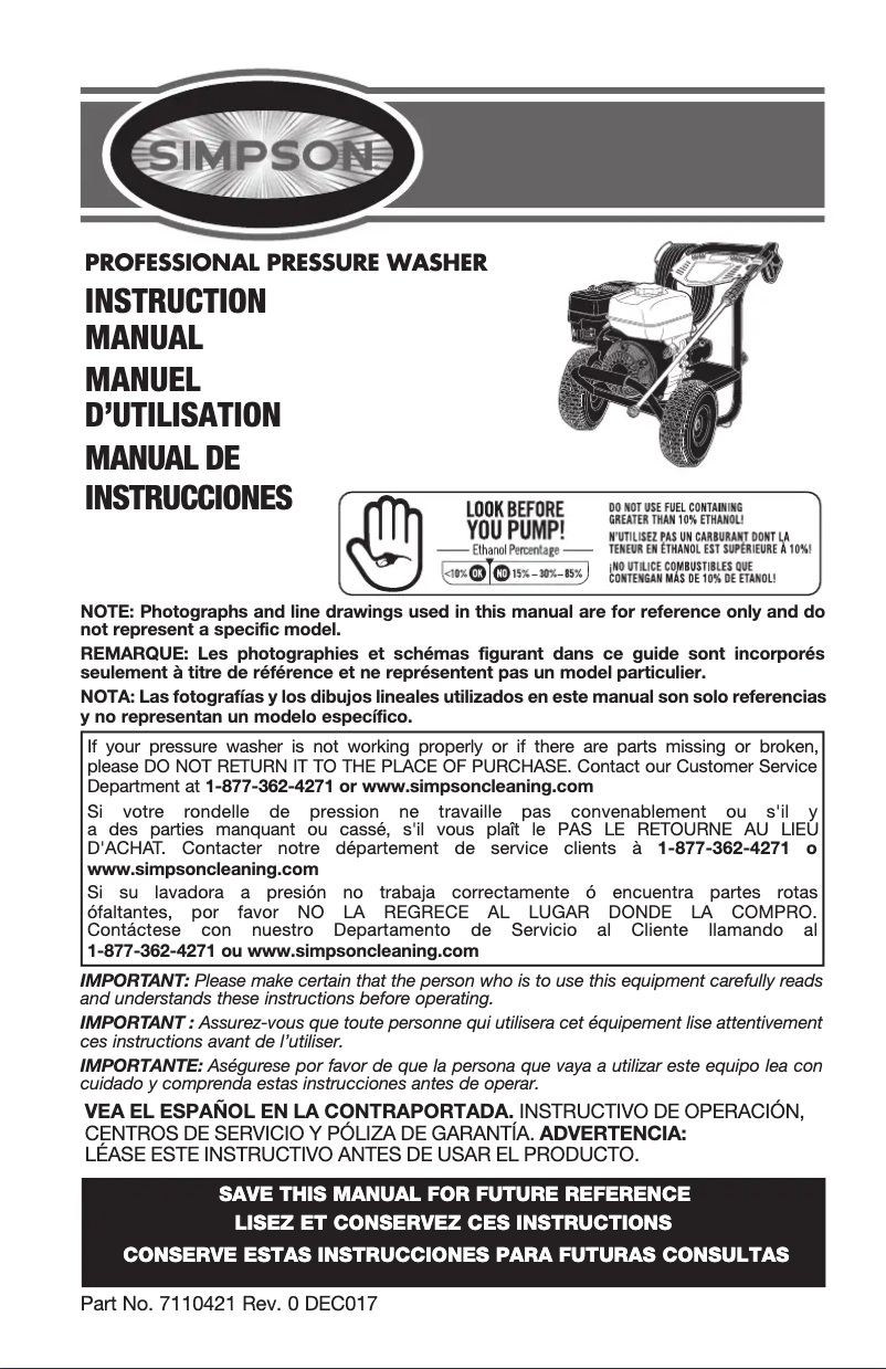 Page n°1 - Manuel utilisateur Simpson ALK60891-S