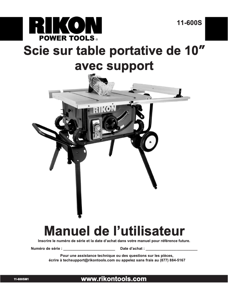 Page 1 de la notice Manuel utilisateur RIKON 11-600S