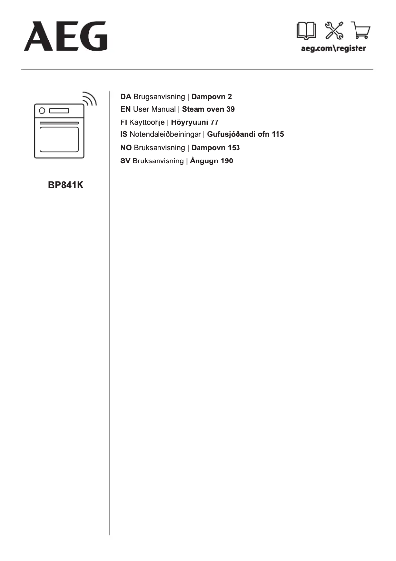 Page 1 de la notice Manuel utilisateur AEG BP841K