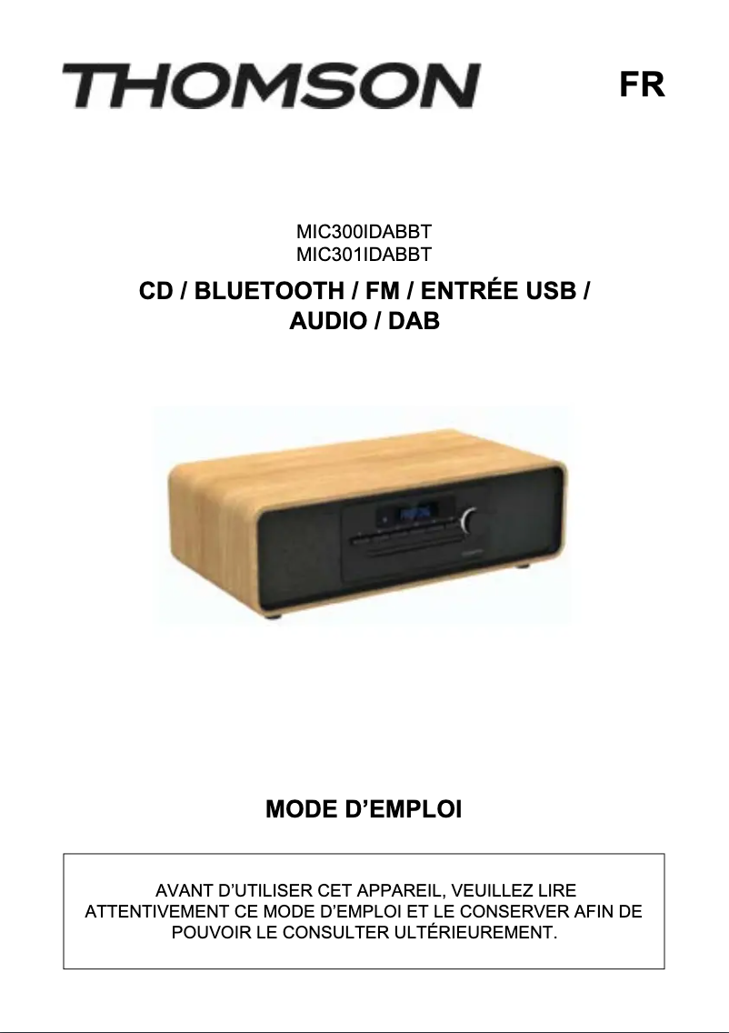 Image de la première page du manuel de l'appareil MIC301IDABBT