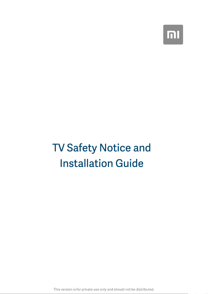 Page 1 de la notice Manuel utilisateur Xiaomi Mi TV 4X