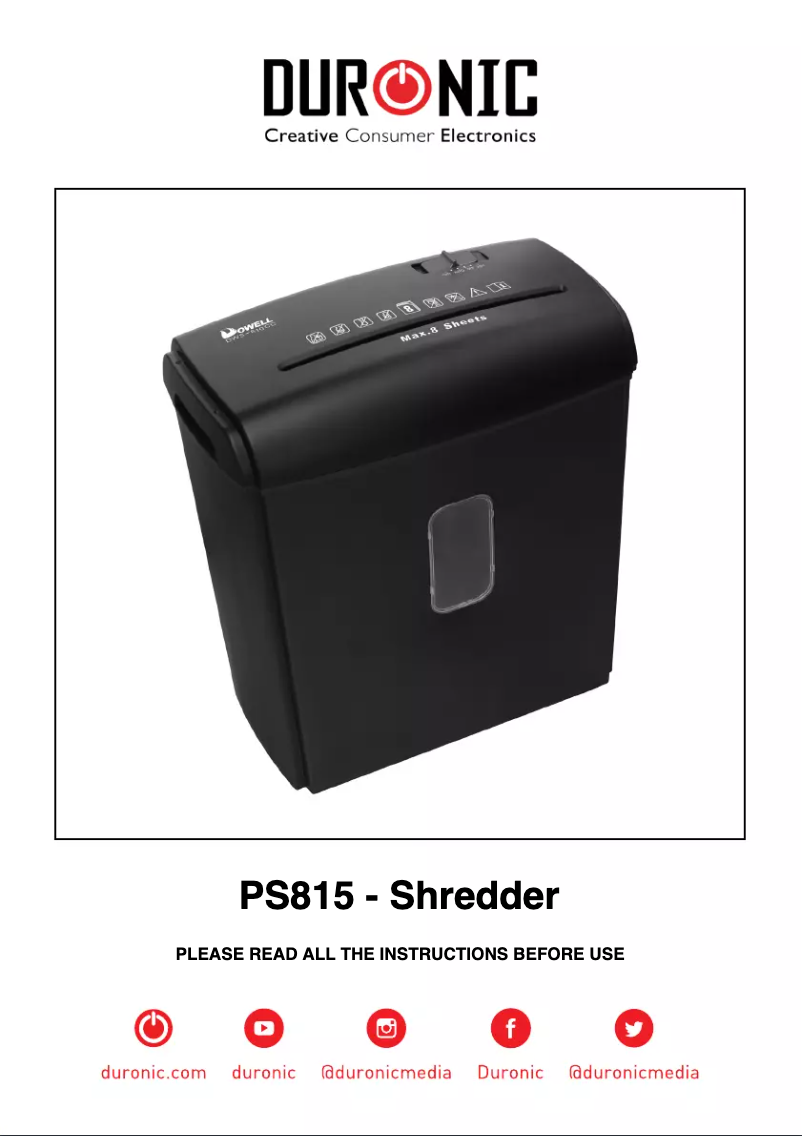 Página 1 del manual Manual de usuario Duronic PS815