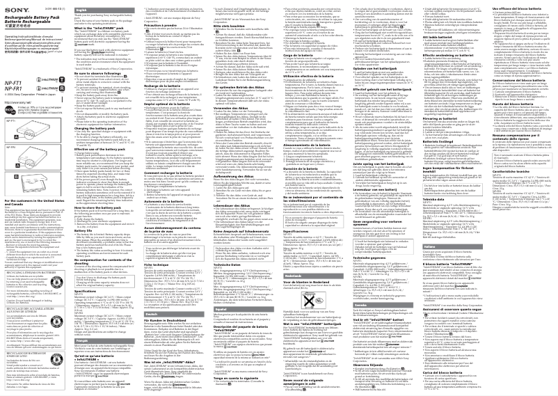 Page 1 de la notice Manuel utilisateur Sony ACC-CFR