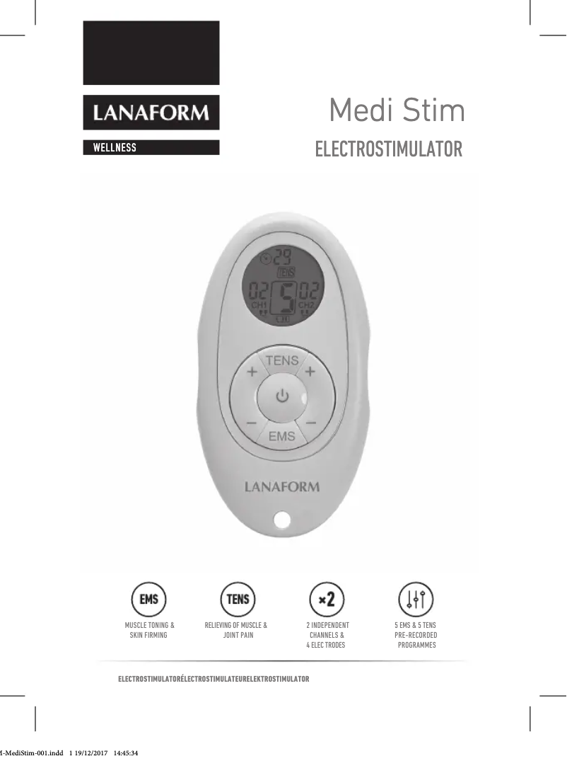 Page n°1 - Manuel utilisateur Lanaform Medi Stim