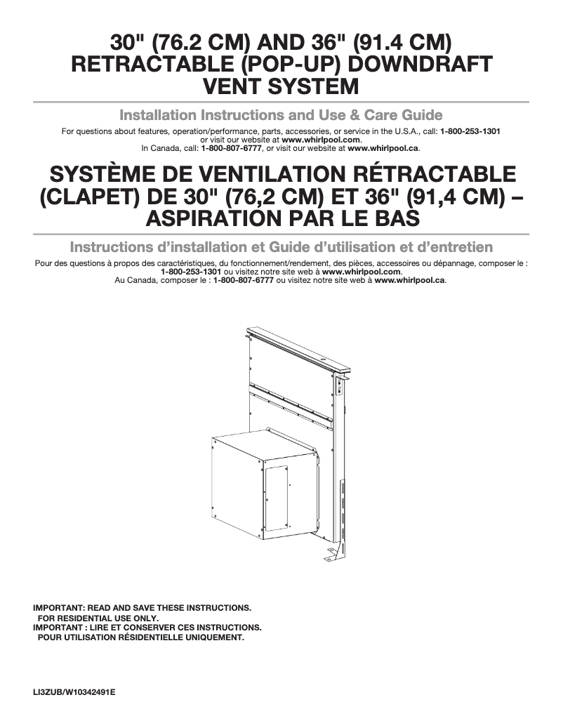 Page 1 de la notice Guide d'installation Maytag UXD8636DYS