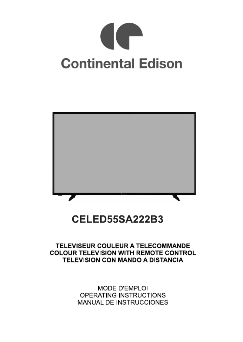 Page n°1 - Manuel utilisateur Continental Edison CELED55SA222B3
