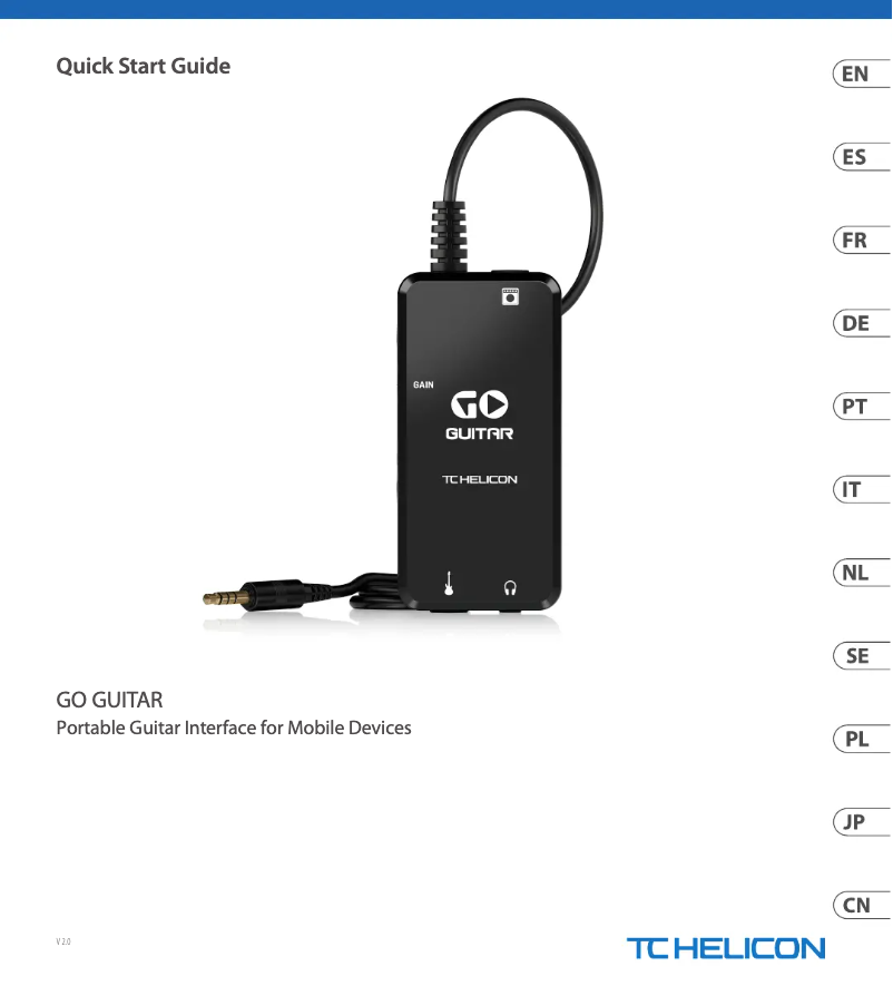 Page n°1 - Guide de démarrage rapide TC Helicon GO Guitar