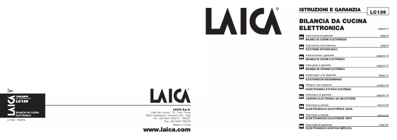 Image de la première page du manuel de l'appareil LC139