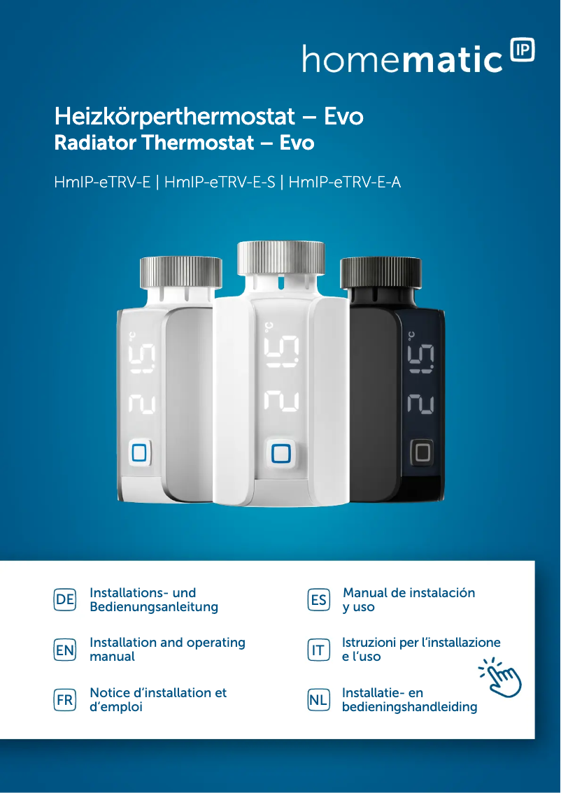 Page 1 de la notice Manuel utilisateur Homematic IP Evo HmIP-eTRV-E