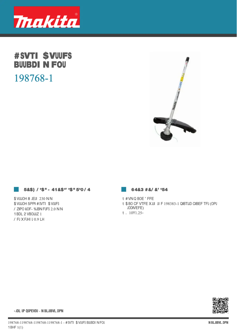 Page n°1 - Fiche technique Makita 198768-1