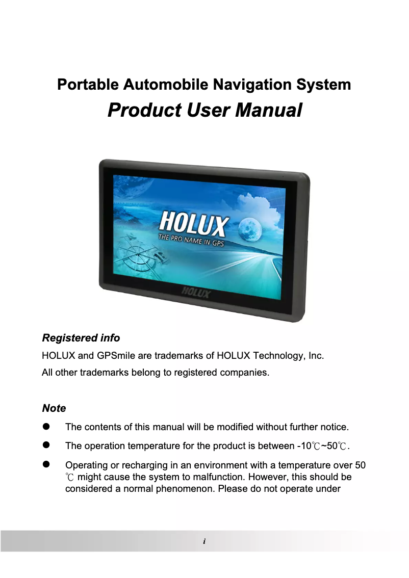 Page n°1 - Manuel utilisateur Holux GPSmile 62F