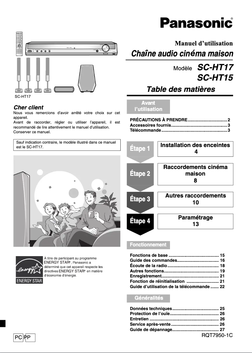 Imagen de la primera página del manual del dispositivo SC-HT15