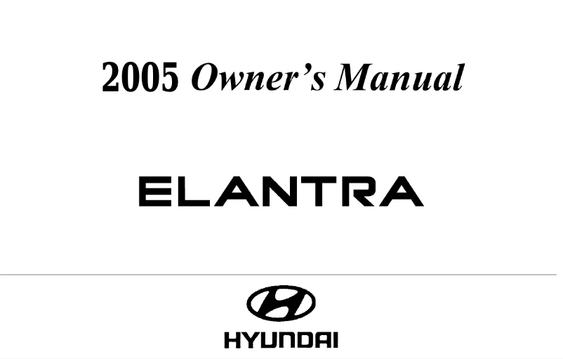 Página 1 del manual Manual de usuario Hyundai Elantra (2005)