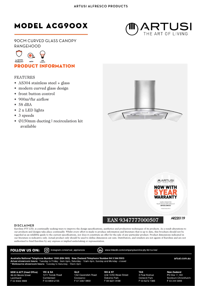 Image de la première page du manuel de l'appareil ACG900X