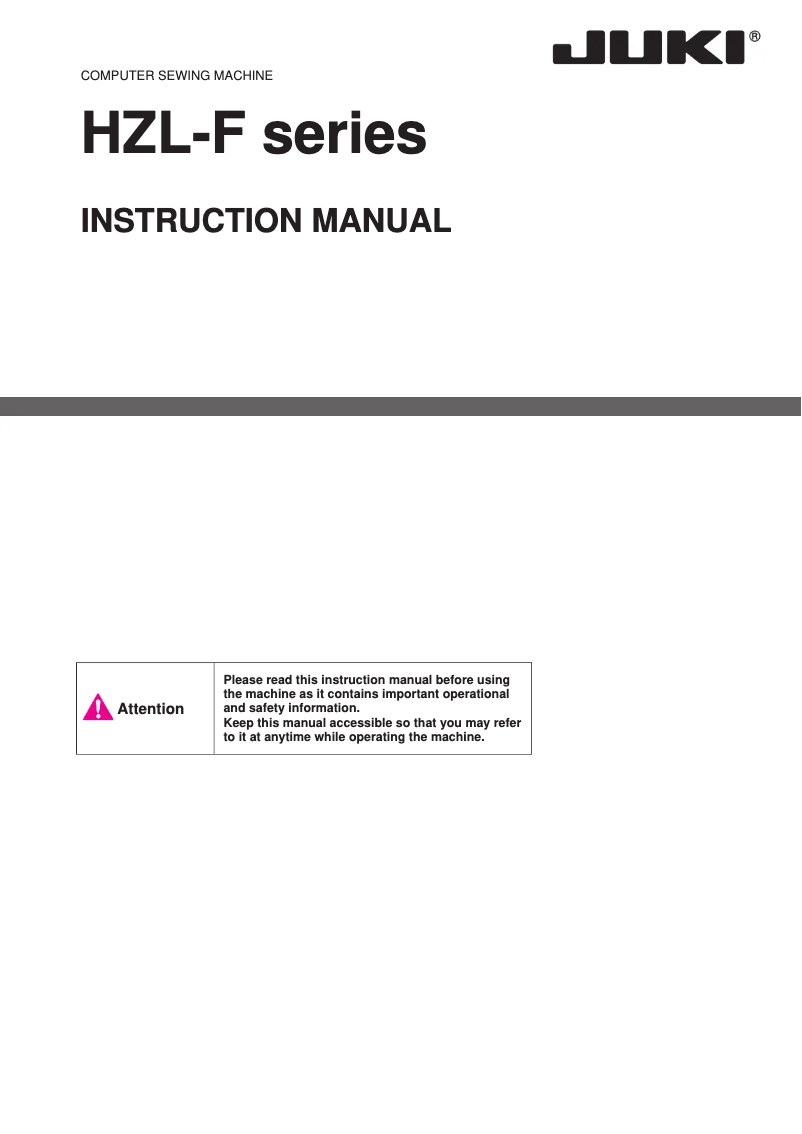 Image de la première page du manuel de l'appareil HZL-F400