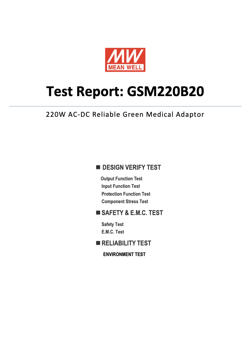 Page n°1 - Fiche technique Mean Well GSM220B20-R7B