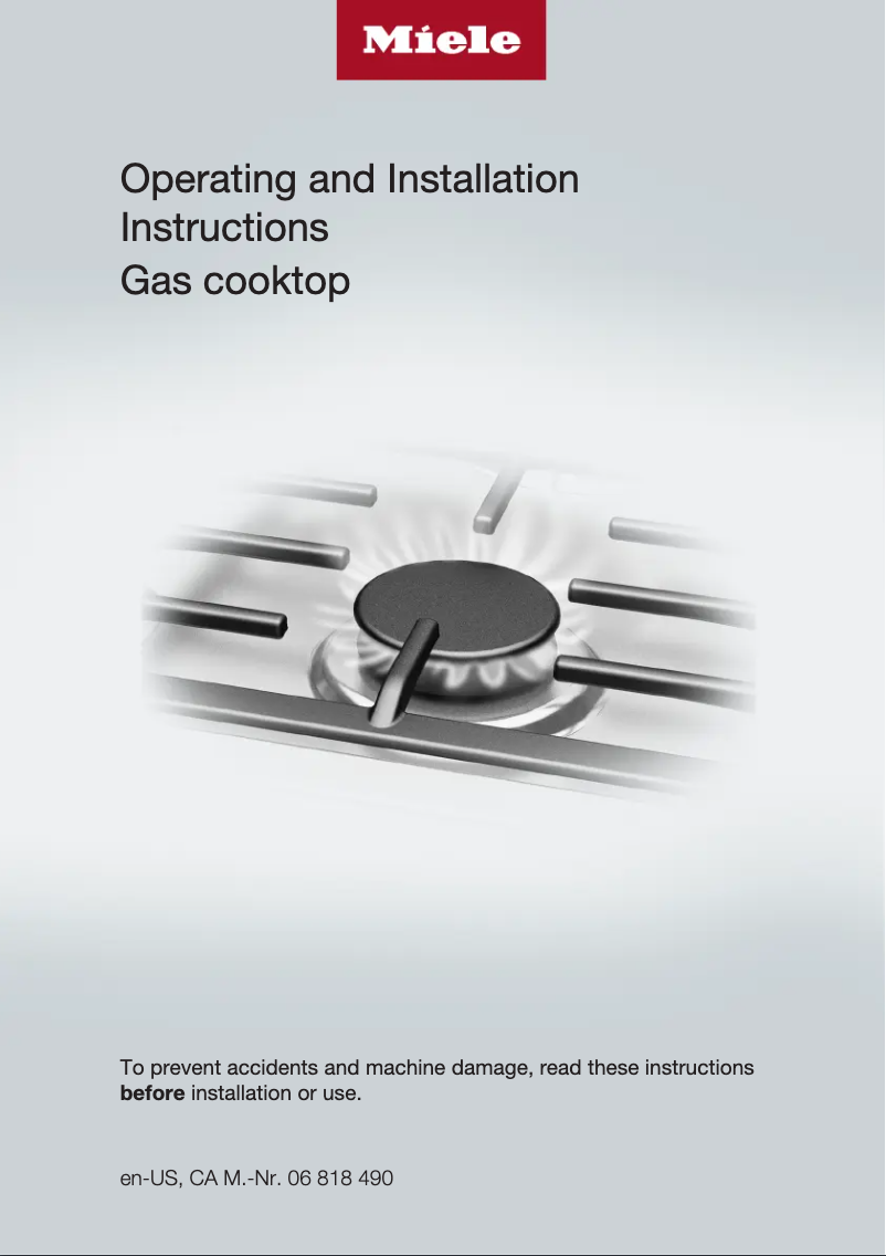 Page n°1 - Guide d'installation Miele KM 3465 G