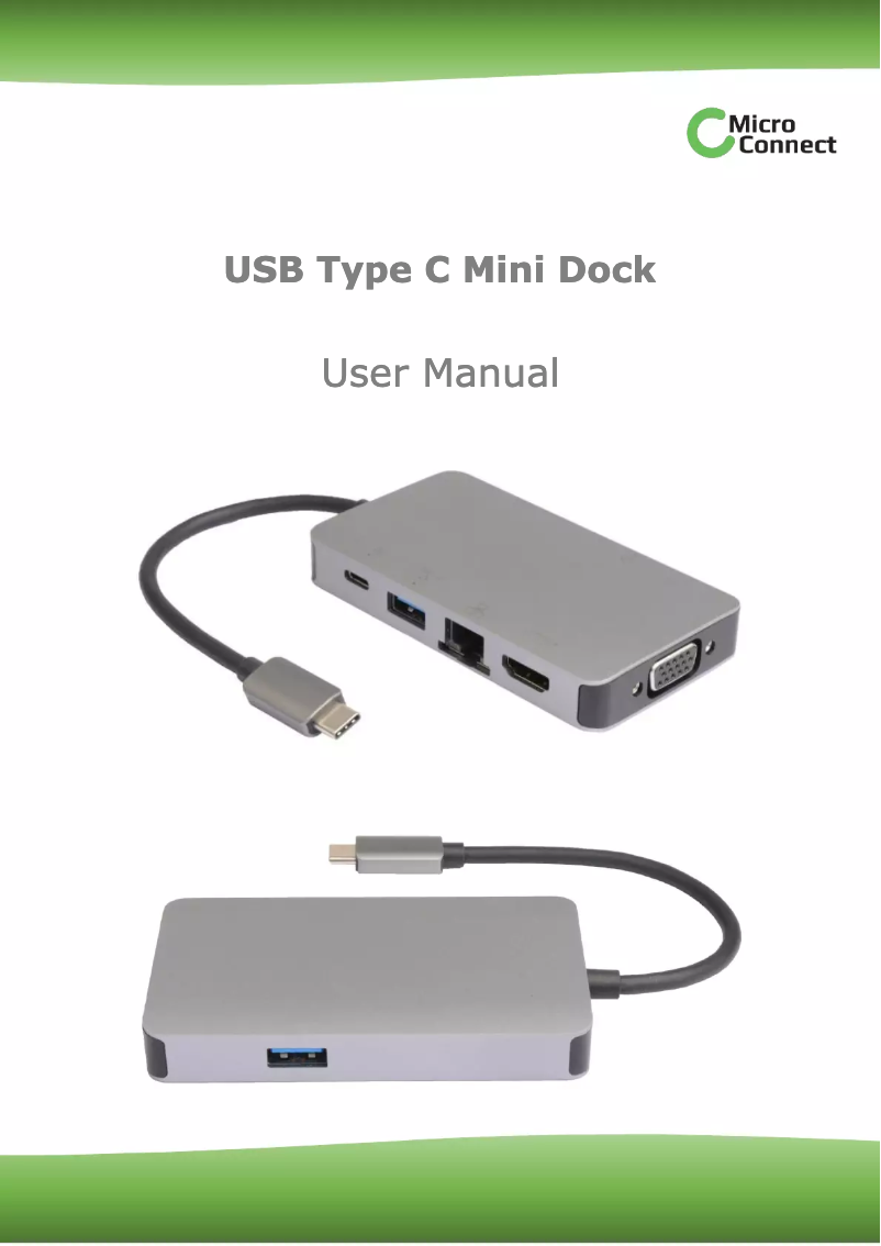 Page n°1 - Manuel utilisateur Micro Connect USB3.1CCOM14