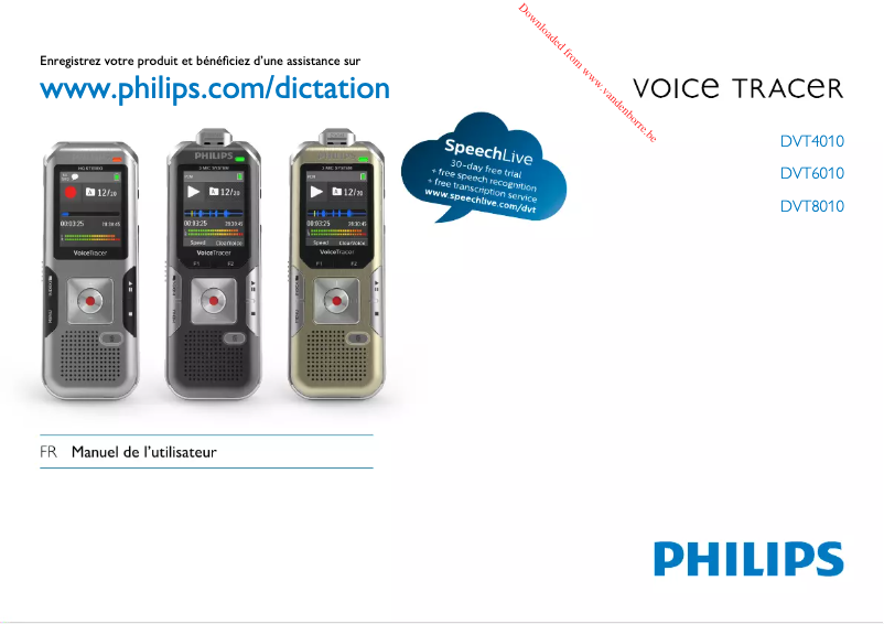 Image de la première page du manuel de l'appareil Voice Tracer DVT6010