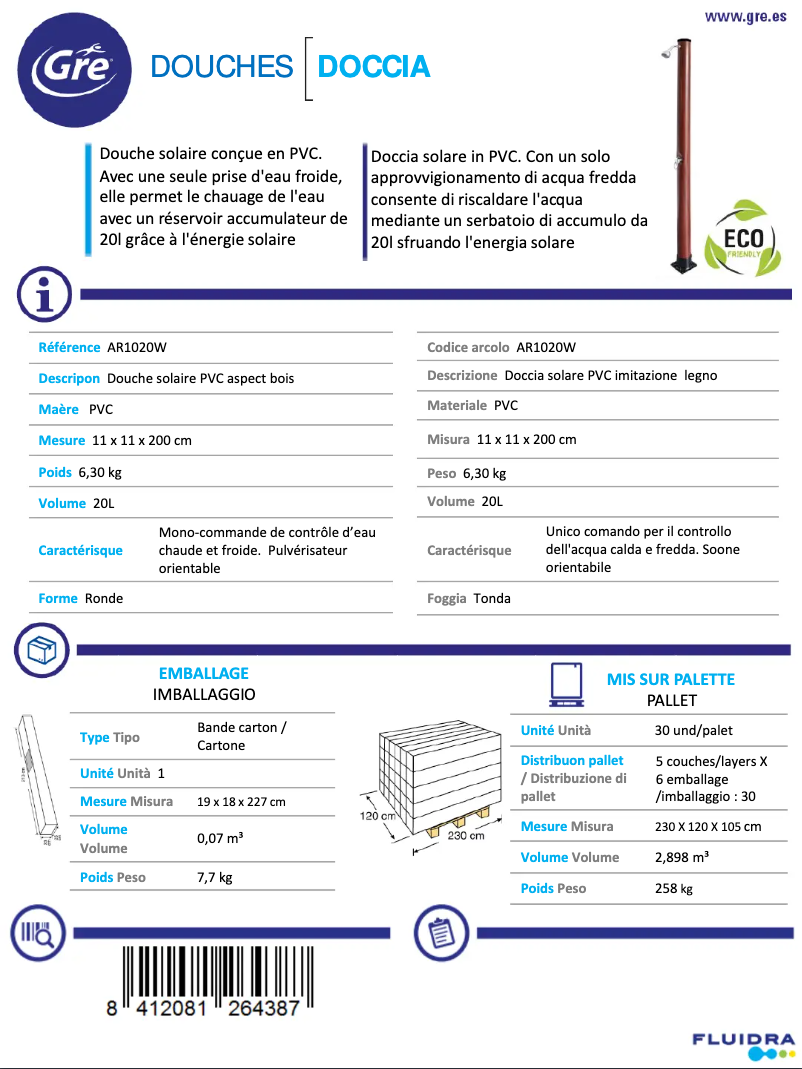 Image de la première page du manuel de l'appareil AR1020W