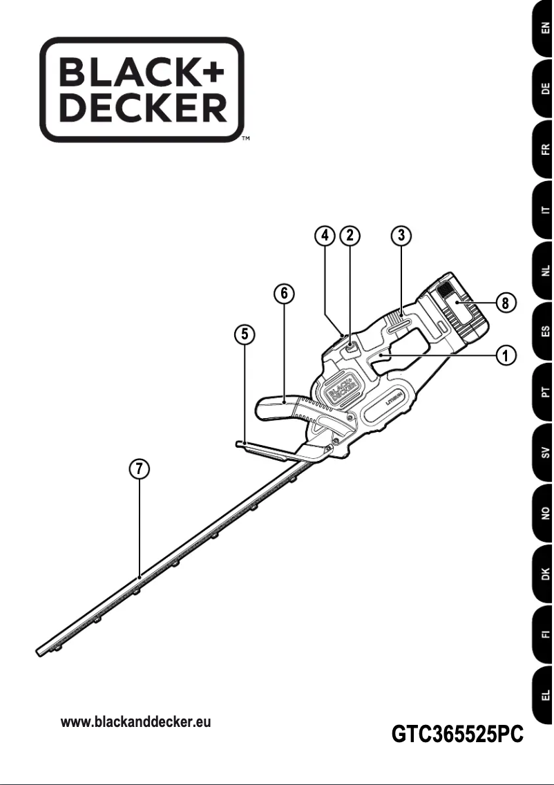 Page 1 de la notice Manuel utilisateur Black & Decker GTC365525PC