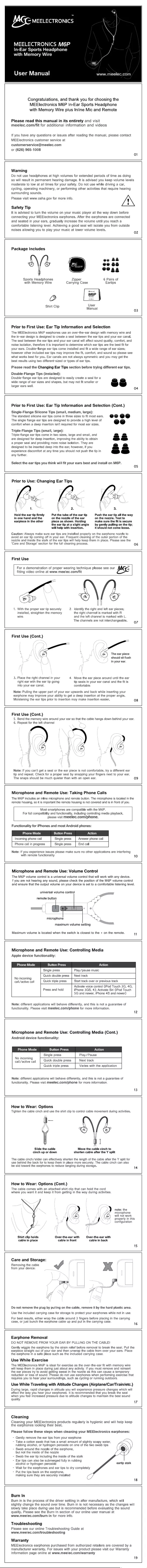Image de la première page du manuel de l'appareil Sport-Fi M6P