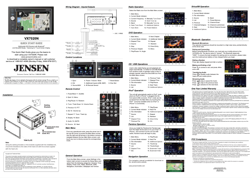 Image de la première page du manuel de l'appareil VX7020N