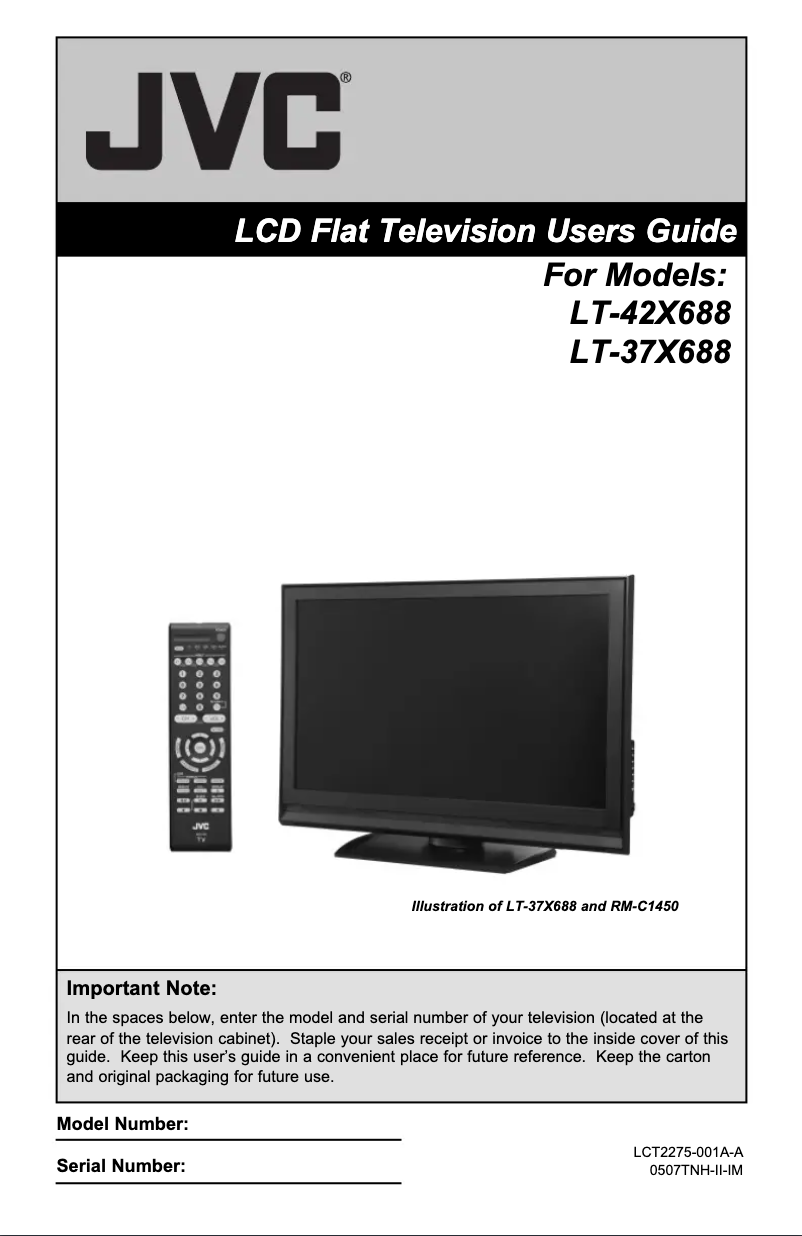 Page 1 de la notice Manuel utilisateur JVC LT-37X688