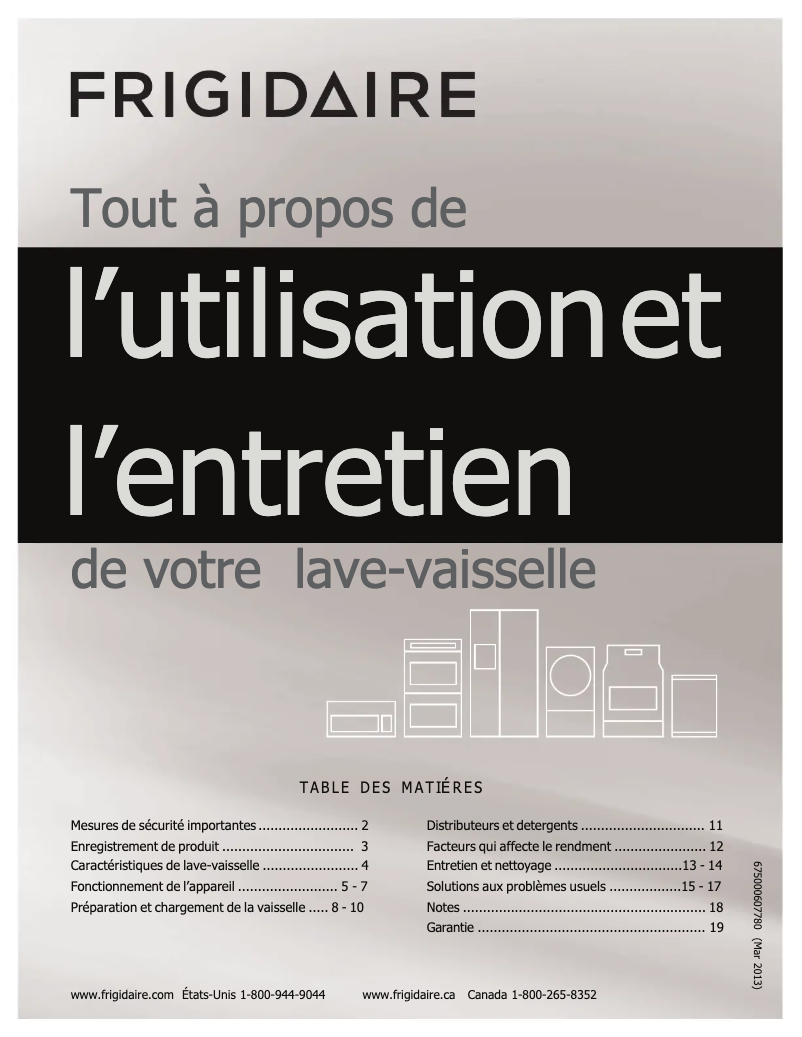 Page n°1 - Manuel utilisateur Frigidaire FGHD2491LB
