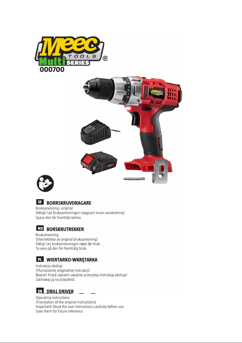 Page 1 de la notice Manuel utilisateur Meec Tools 000-700