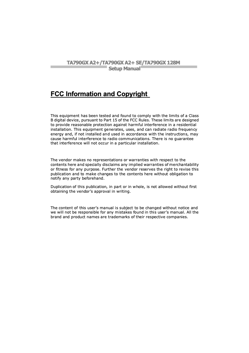 Página 1 del manual Manual de usuario Biostar TA790GX A2+