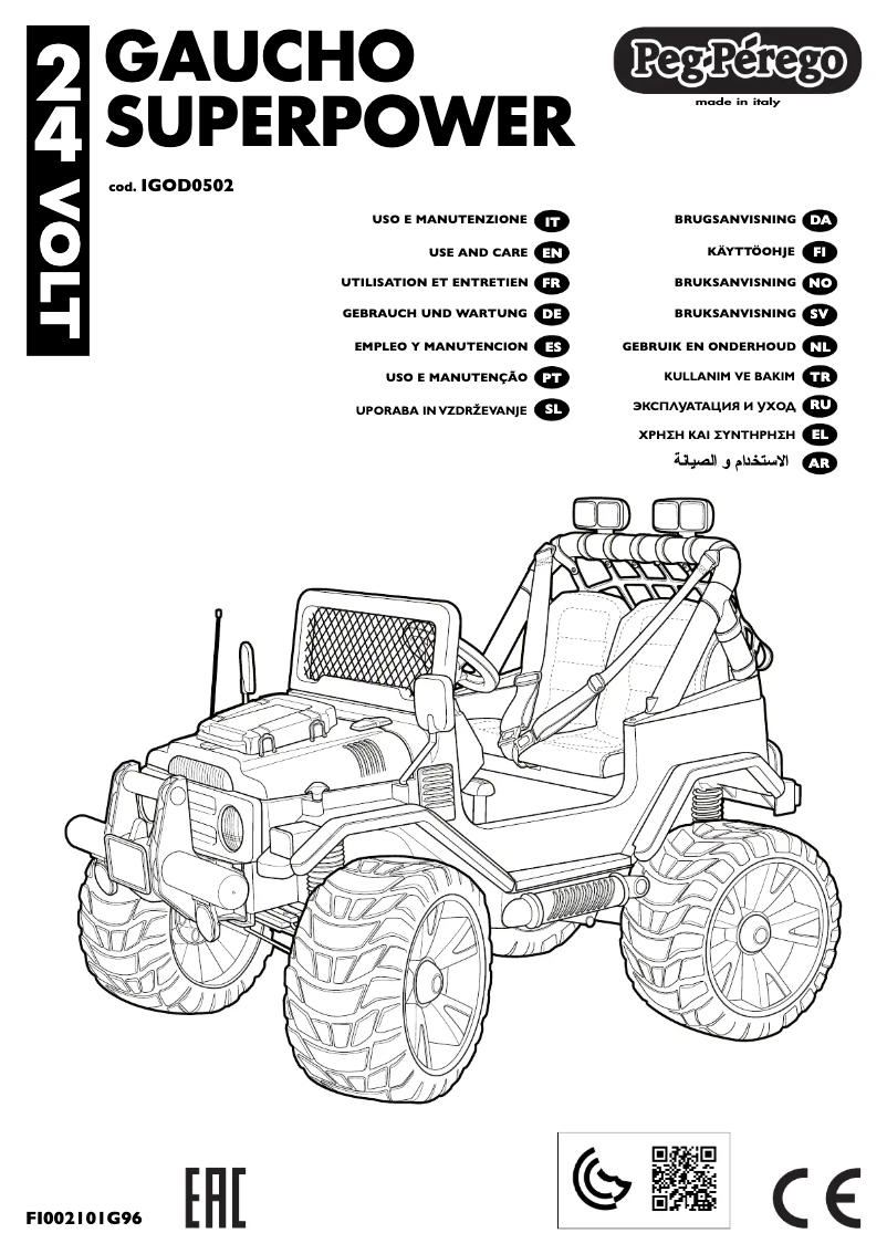 Page n°1 - Manuel utilisateur Peg Perego Gaucho Superpower