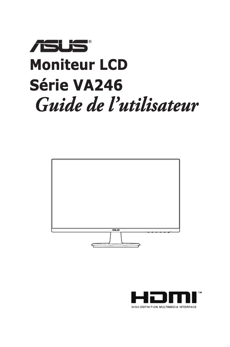 Page 1 de la notice Manuel utilisateur Asus VA246HE