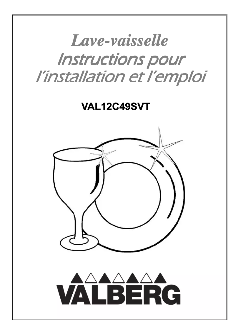 Page n°1 - Manuel utilisateur Valberg VAL 12C49 SVT