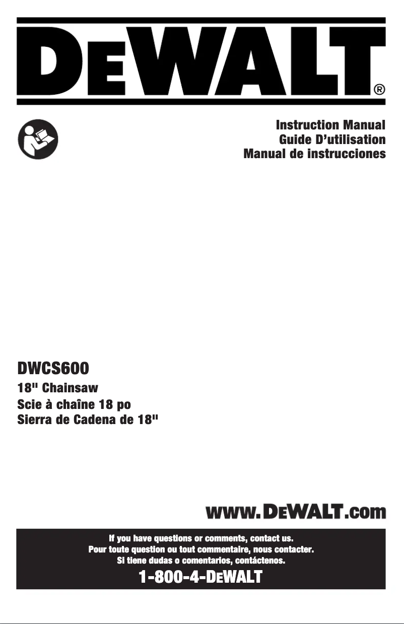 Page n°1 - Manuel utilisateur DeWalt DWCS600