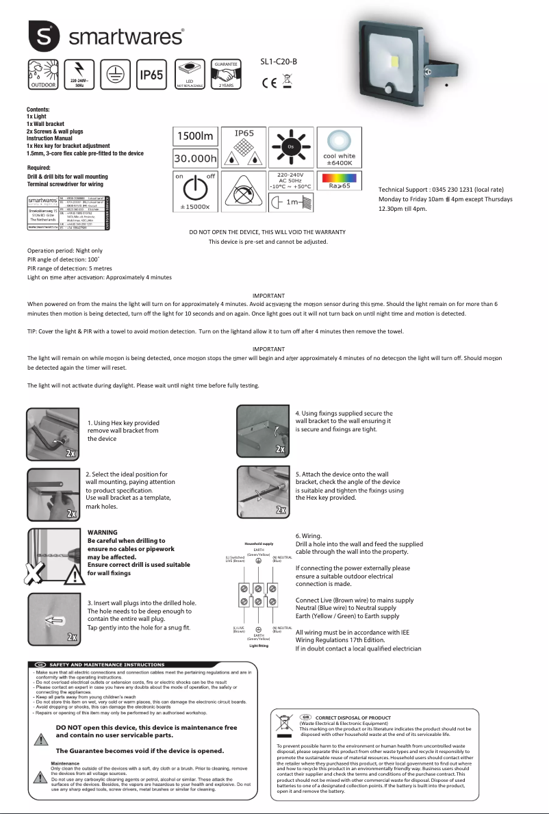 Page 1 de la notice Manuel utilisateur XQ-lite SL1-C20-B