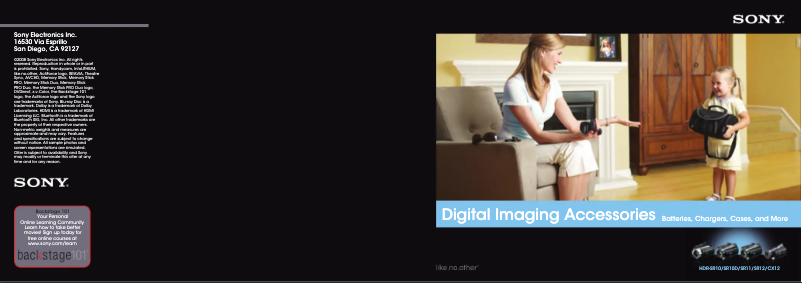 Page 1 de la notice Brochure Sony HDR-SR11E