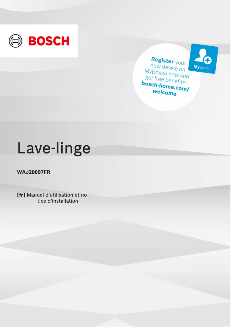 Image de la première page du manuel de l'appareil WAJ28097FR
