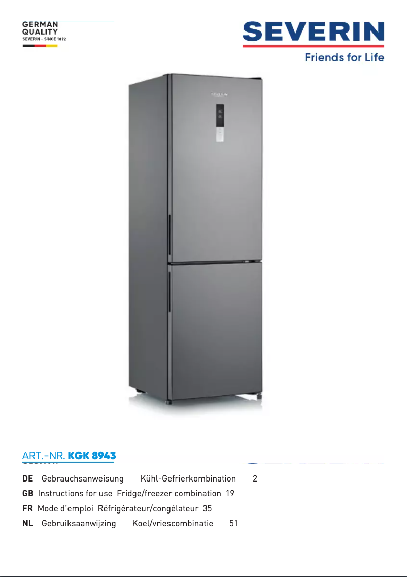 Image de la première page du manuel de l'appareil KGK 8943