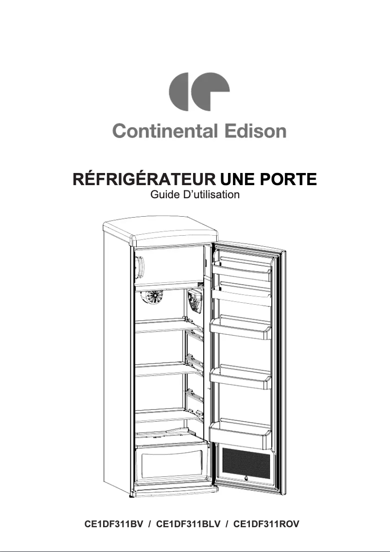 Page n°1 - Manuel utilisateur Continental Edison DE1DF311ROV