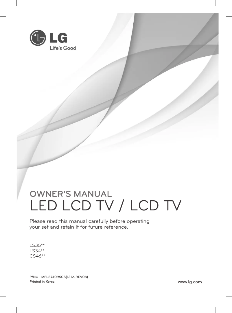 Page n°1 - Manuel utilisateur LG 32CS460T