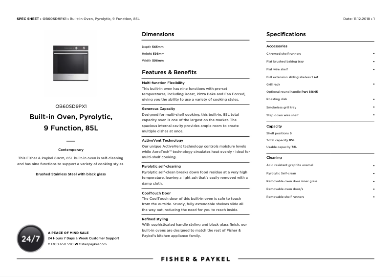 Image de la première page du manuel de l'appareil OB60SD9PX1