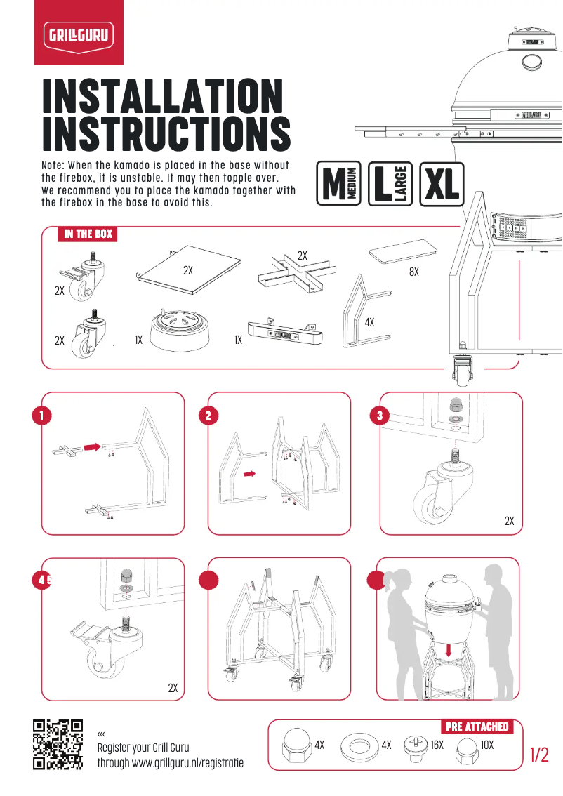 Image de la première page du manuel de l'appareil Kamado Original Medium