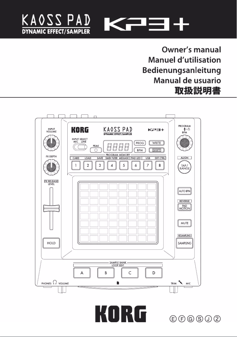 Page n°1 - Manuel utilisateur Korg Kaoss Pad KP3+