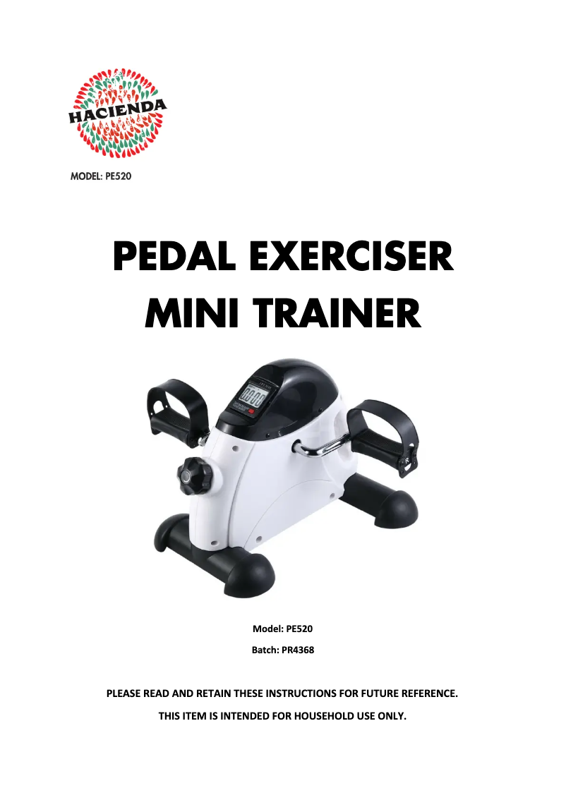 Page 1 de la notice Manuel utilisateur Hacienda PE520