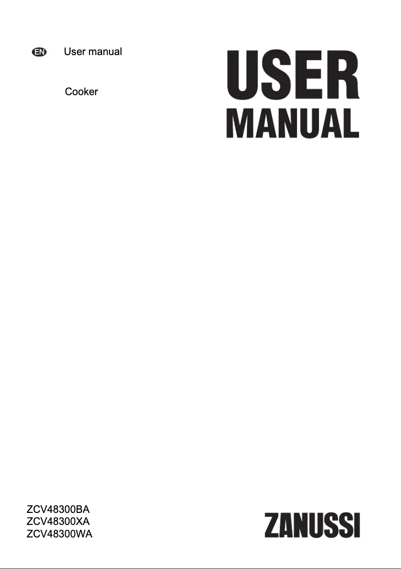 Image de la première page du manuel de l'appareil ZCV48300WA